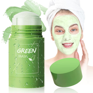 Green Tea Stick Face Mask For Blackhead Remover, Anti Acne, Oil Control,Deep Clean Pore,Purifying Solid Cleansing Clay Stick Mask Skincare For Men Women