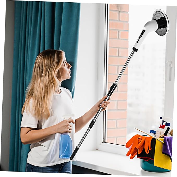 9 in 1 Electric Cleaning Scrubber, Replaceable Brush Heads - 90Mins Work Time